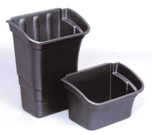 Rubbermaid - 4 Gal Black Rectangle Recycling Container - Polyethylene, 10-1/2" High x 12-1/8" Long x 17" Wide - USA Tool & Supply