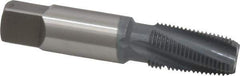 OSG - 1/8-27 NPTF, 15° Helix, 4 Flutes, Bottoming Chamfer, elektraLUBE Finish, High Speed Steel, Spiral Flute Pipe Tap - Right Hand Flute, 7/16" Shank Diam, 3/4" Thread Length, 0.2344" Projection, 0.328" Square Size, - Exact Industrial Supply