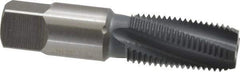 OSG - 1/4-18 NPTF, 15° Helix, 4 Flutes, Bottoming Chamfer, elektraLUBE Finish, High Speed Steel, Spiral Flute Pipe Tap - Right Hand Flute, 9/16" Shank Diam, 1-1/16" Thread Length, 0.3750" Projection, 0.421" Square Size, - Exact Industrial Supply
