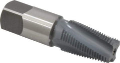 OSG - 3/8-18 NPTF, 15° Helix, 4 Flutes, Bottoming Chamfer, elektraLUBE Finish, High Speed Steel, Spiral Flute Pipe Tap - Right Hand Flute, 0.7" Shank Diam, 1-1/16" Thread Length, 0.3750" Projection, 17/32" Square Size, - USA Tool & Supply