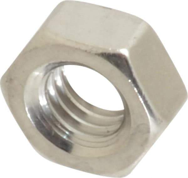 Value Collection - M6x1.00 Metric Coarse Stainless Steel Right Hand Hex Nut - 10mm Across Flats, 5mm High, Uncoated - USA Tool & Supply