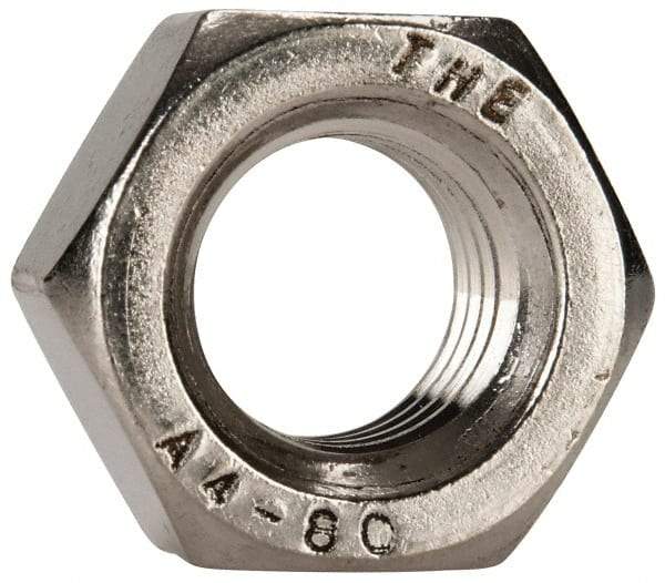 Value Collection - M12x1.75 Metric Coarse Stainless Steel Right Hand Hex Nut - 19mm Across Flats, 10mm High, Uncoated - USA Tool & Supply