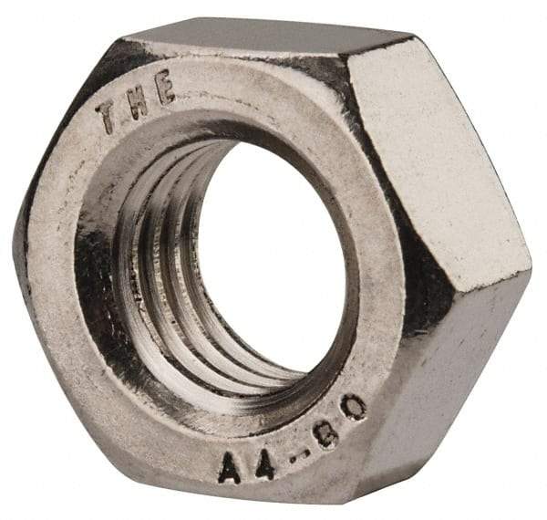 Value Collection - M14x2.00 Metric Coarse Stainless Steel Right Hand Hex Nut - 22mm Across Flats, 11mm High, Uncoated - USA Tool & Supply