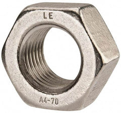 Value Collection - M42x4.50 Metric Coarse Stainless Steel Right Hand Hex Nut - 65mm Across Flats, 34mm High, Uncoated - USA Tool & Supply
