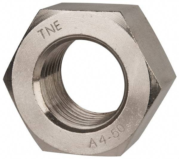 Value Collection - M45x4.50 Metric Coarse Stainless Steel Right Hand Hex Nut - 70mm Across Flats, 36mm High, Uncoated - USA Tool & Supply