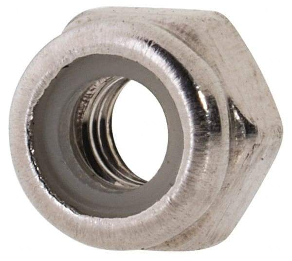 Value Collection - M3x0.50 Metric Coarse 316 & Austenitic Grade A4 Hex Lock Nut with Nylon Insert - 4mm High, Uncoated - USA Tool & Supply