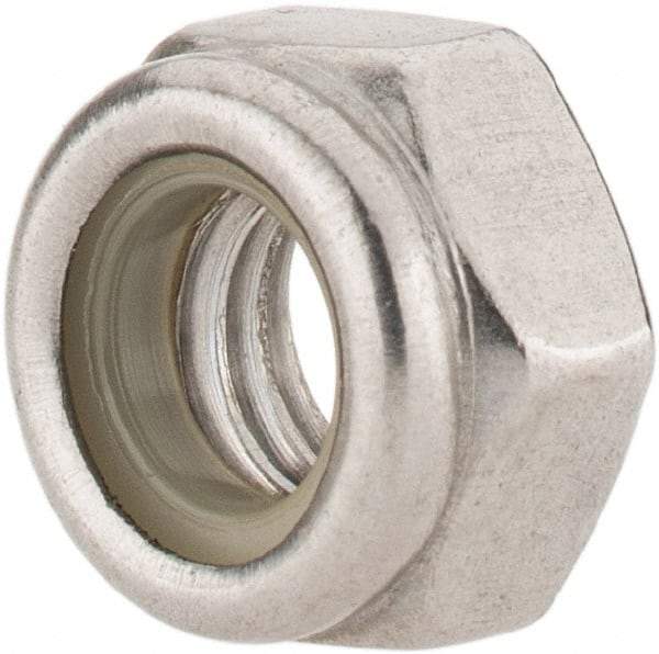 Value Collection - M6x1.00 Metric Coarse 316 & Austenitic Grade A4 Hex Lock Nut with Nylon Insert - 6mm High, Uncoated - USA Tool & Supply