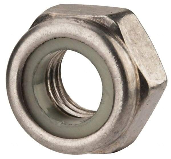 Value Collection - M10x1.50 Metric Coarse 316 & Austenitic Grade A4 Hex Lock Nut with Nylon Insert - 10mm High, Uncoated - USA Tool & Supply