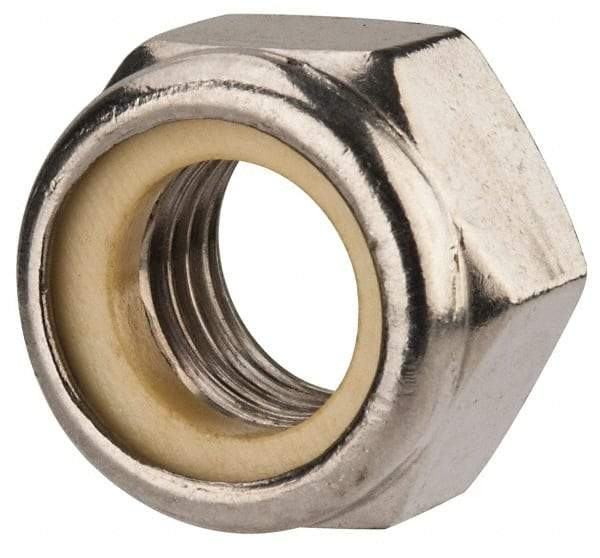 Value Collection - M16x2.00 Metric Coarse 316 & Austenitic Grade A4 Hex Lock Nut with Nylon Insert - 16mm High, Uncoated - USA Tool & Supply