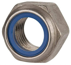 Value Collection - M22x2.50 Metric Coarse 316 & Austenitic Grade A4 Hex Lock Nut with Nylon Insert - 22mm High, Uncoated - USA Tool & Supply