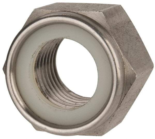 Value Collection - M27x3.00 Metric Coarse 316 & Austenitic Grade A4 Hex Lock Nut with Nylon Insert - 27mm High, Uncoated - USA Tool & Supply