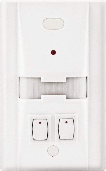 Hubbell Wiring Device-Kellems - 1,000 Square Ft. Coverage, Infrared Motion Sensor Wall Switch - 600 at 120 V Incandescent, 1,000 at 120 V and 1,800 at 277 V Fluorescent, 120 to 277 VAC, White - USA Tool & Supply