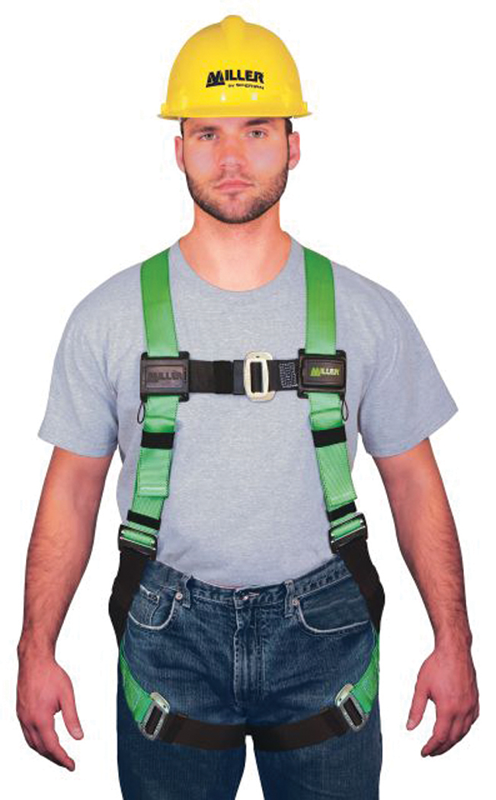 Miller HP Series Non-Stretch Harness w/Friction Buckle Shoulder Straps; Mating Buckle Leg Straps & Mating Buckle Chest Strap - USA Tool & Supply