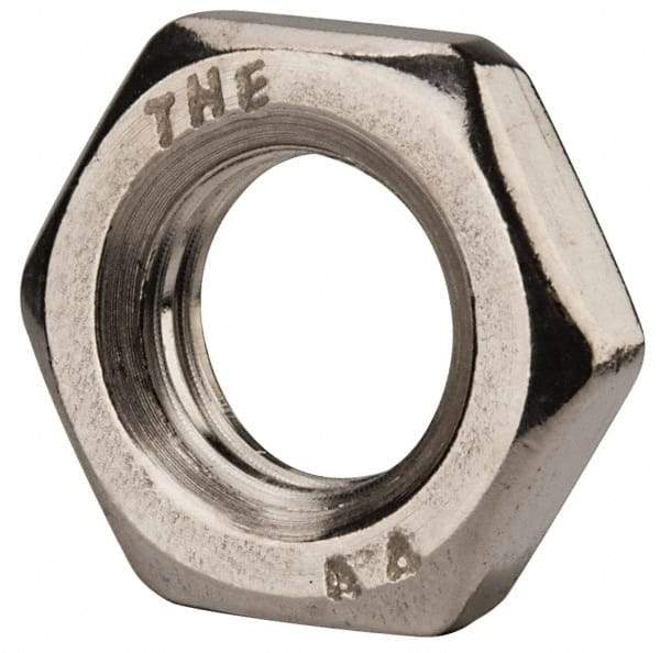 Value Collection - M12x1.75 Metric Coarse Stainless Steel Right Hand Hex Jam Nut - 19mm Across Flats, 6mm High, Uncoated - USA Tool & Supply