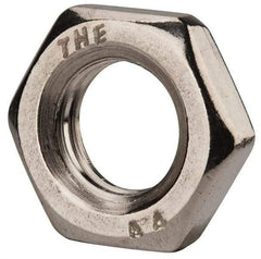 Value Collection - M12x1.75 Metric Coarse Stainless Steel Right Hand Hex Jam Nut - 19mm Across Flats, 6mm High, Uncoated - USA Tool & Supply