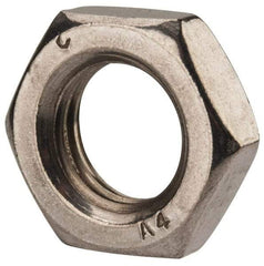 Value Collection - M16x2.00 Metric Coarse Stainless Steel Right Hand Hex Jam Nut - 24mm Across Flats, 8mm High, Uncoated - USA Tool & Supply
