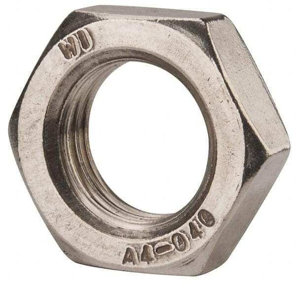 Value Collection - M22x2.50 Metric Coarse Stainless Steel Right Hand Hex Jam Nut - 32mm Across Flats, 11mm High, Uncoated - USA Tool & Supply