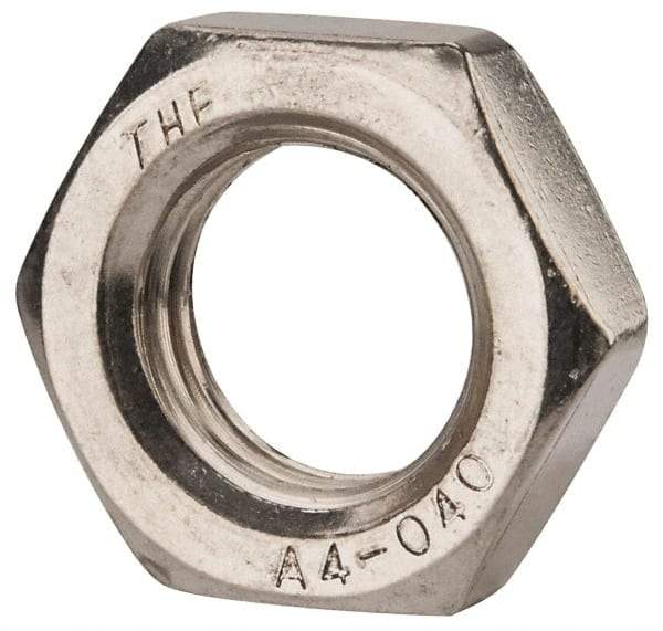 Value Collection - M24x3.00 Metric Coarse Stainless Steel Right Hand Hex Jam Nut - 36mm Across Flats, 12mm High, Uncoated - USA Tool & Supply