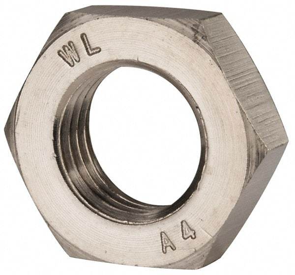 Value Collection - M27x3.00 Metric Coarse Stainless Steel Right Hand Hex Jam Nut - 41mm Across Flats, 13.5mm High, Uncoated - USA Tool & Supply