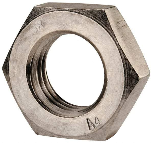 Value Collection - M30x3.50 Metric Coarse Stainless Steel Right Hand Hex Jam Nut - 46mm Across Flats, 15mm High, Uncoated - USA Tool & Supply