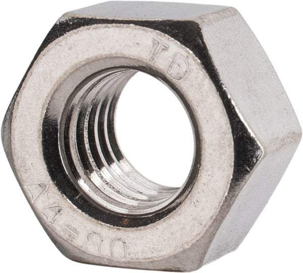 Value Collection - M10x1.50 Metric Coarse Stainless Steel Right Hand Heavy Hex Nut - 17mm Across Flats, 10mm High, Uncoated - USA Tool & Supply
