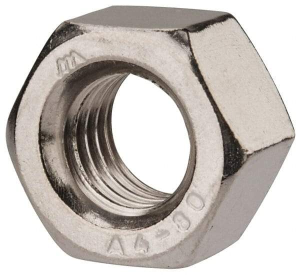 Value Collection - M12x1.75 Metric Coarse Stainless Steel Right Hand Heavy Hex Nut - 19mm Across Flats, 12mm High, Uncoated - USA Tool & Supply