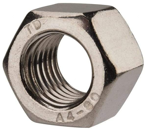 Value Collection - M16x2.00 Metric Coarse Stainless Steel Right Hand Heavy Hex Nut - 24mm Across Flats, 16mm High, Uncoated - USA Tool & Supply