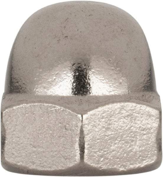 Value Collection - M10x1.5 Metric Coarse, 17mm Width Across Flats, Uncoated, Stainless Steel Acorn Nut - 18mm Overall Height, Austenitic A4, DIN 1587 - USA Tool & Supply