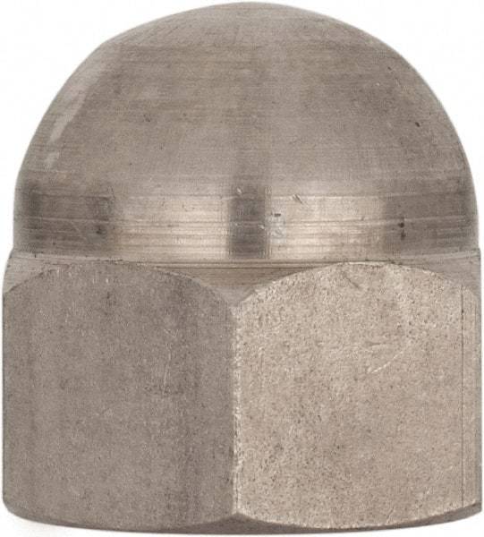 Value Collection - M18x2.5 Metric Coarse, 27mm Width Across Flats, Uncoated, Stainless Steel Acorn Nut - 32mm Overall Height, Austenitic A4, DIN 1587 - USA Tool & Supply