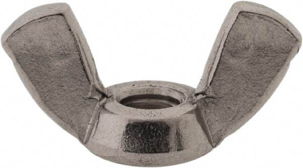 Value Collection - M6x1.00 Metric Coarse, Stainless Steel Standard Wing Nut - Grade 316, Austenitic Grade A4, 27.5mm Wing Span, 13.6mm Wing Span - USA Tool & Supply