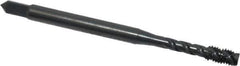 OSG - #10-32 UNF 3 Flute 2B Modified Bottoming Spiral Flute Tap - Vanadium High Speed Steel, Oxide Finish, 70mm OAL, Right Hand Flute, Right Hand Thread - Exact Industrial Supply
