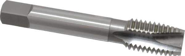 OSG - M18x2.50 Metric Coarse, 3 Flute, Bright Finish, High Speed Steel Spiral Point Tap - Plug Chamfer, Right Hand Thread, 4-1/32" OAL, 1-13/16" Thread Length, 0.542" Shank Diam, Series 142 - Exact Industrial Supply