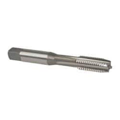 OSG - M8x1.25 Metric Coarse 6H 4 Flute Bright Finish High Speed Steel Straight Flute Standard Hand Tap - Plug, Right Hand Thread, 2-23/32" OAL, 1-1/8" Thread Length, D5 Limit, Oversize - Exact Industrial Supply