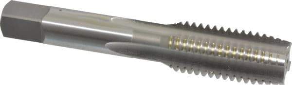 OSG - M18x2.50 Metric Coarse 4 Flute Bright Finish High Speed Steel Straight Flute Standard Hand Tap - Plug, Right Hand Thread, 4-1/32" OAL, 1-13/16" Thread Length, D7 Limit, Oversize - Exact Industrial Supply