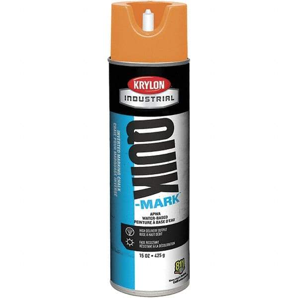 Krylon - 20 fl oz Orange Marking Paint - 664' Coverage at 1" Wide, Water-Based Formula - USA Tool & Supply