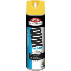 Krylon - 20 fl oz Yellow Marking Paint - 600' Coverage at 1" Wide, Water-Based Formula - USA Tool & Supply