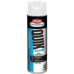 Krylon - 20 fl oz White Marking Paint - 600' Coverage at 1" Wide, Water-Based Formula - USA Tool & Supply
