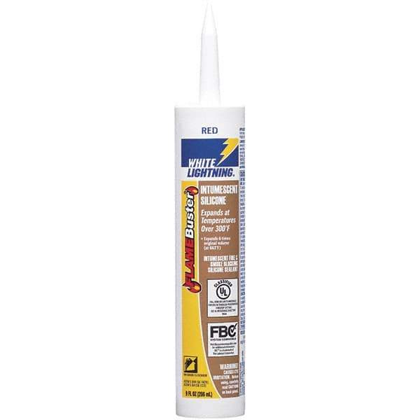 White Lightning - 10 oz Cartridge Red RTV Silicone Caulk - -14 to 230°F Operating Temp - USA Tool & Supply