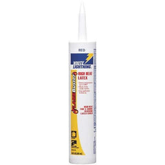 White Lightning - 10 oz Cartridge Red Acrylic & Latex Caulk - 1380°F Max Operating Temp - USA Tool & Supply