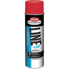 Krylon - 20 fl oz Red Striping Paint - 602' Coverage at 2" Wide, Water-Based Formula - USA Tool & Supply