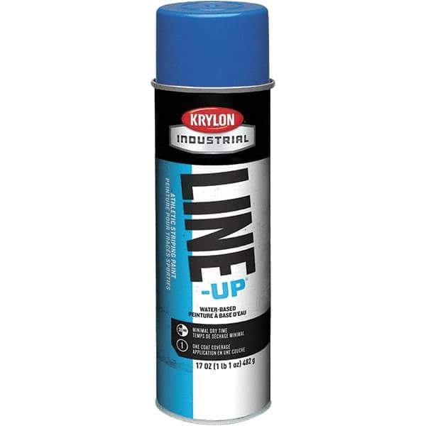 Krylon - 20 fl oz Blue Field Marking Paint - 602' Coverage at 2" Wide, Water-Based Formula - USA Tool & Supply