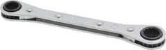 Proto - 3/8" x 7/16" 12 Point Reversible Ratcheting Box Wrench - Double End, 1-5/8" Head Diam x 1/2" Head Thickness, 5-1/2" OAL, Steel, Chrome Finish - USA Tool & Supply