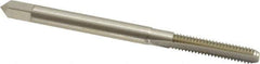 OSG - #5-40 UNC 2B/3B 2 Flute Bright Finish High Speed Steel Straight Flute Standard Hand Tap - Bottoming, Right Hand Thread, 1-15/16" OAL, 5/8" Thread Length, H2 Limit, Oversize - USA Tool & Supply