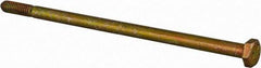 Made in USA - 1/4-20 UNC, 5-1/2" Length Under Head Hex Head Cap Screw - Partially Threaded, Grade 8 Alloy Steel, Zinc Yellow Dichromate Finish, 7/16" Hex - USA Tool & Supply
