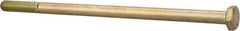 Made in USA - 1/4-28 UNF, 5" Length Under Head Hex Head Cap Screw - Partially Threaded, Grade 8 Alloy Steel, Zinc Yellow Dichromate Finish, 7/16" Hex - USA Tool & Supply