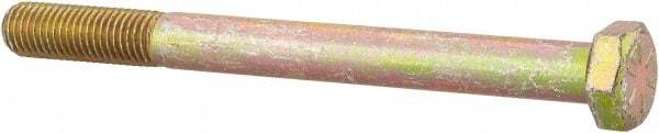 Value Collection - 5/16-24 UNF, 3-1/2" Length Under Head Hex Head Cap Screw - Partially Threaded, Grade 8 Alloy Steel, Zinc Yellow Dichromate Finish, 1/2" Hex - USA Tool & Supply