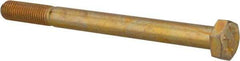 Made in USA - 5/16-24 UNF, 3-3/4" Length Under Head Hex Head Cap Screw - Partially Threaded, Grade 8 Alloy Steel, Zinc Yellow Dichromate Finish, 1/2" Hex - USA Tool & Supply
