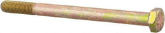 Made in USA - 5/16-24 UNF, 4" Length Under Head Hex Head Cap Screw - Partially Threaded, Grade 8 Alloy Steel, Zinc Yellow Dichromate Finish, 1/2" Hex - USA Tool & Supply