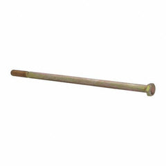 Made in North America - 3/8-16 UNC, 9" Length Under Head Hex Head Cap Screw - Partially Threaded, Grade 8 Alloy Steel, Zinc Yellow Dichromate Finish, 9/16" Hex - USA Tool & Supply