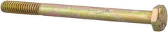 Made in North America - 3/8-16 UNC, 4-1/4" Length Under Head Hex Head Cap Screw - Partially Threaded, Grade 8 Alloy Steel, Zinc Yellow Dichromate Finish, 9/16" Hex - USA Tool & Supply